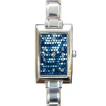  shiny blue sequins Rectangle Italian Charm Watch