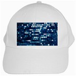  shiny blue sequins White Cap