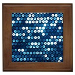  shiny blue sequins Framed Tile