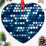  shiny blue sequins Ornament (Heart)