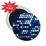  shiny blue sequins 2.25  Magnet (10 pack)