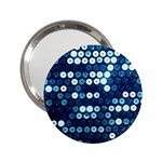  shiny blue sequins 2.25  Handbag Mirror