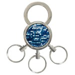  shiny blue sequins 3-Ring Key Chain