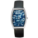  shiny blue sequins Barrel Style Metal Watch