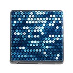  shiny blue sequins Memory Card Reader (Square)