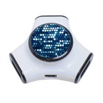  shiny blue sequins 3-Port USB Hub