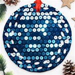  shiny blue sequins Ornament (Round Filigree)