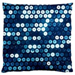  shiny blue sequins Large Cushion Case (One Side)