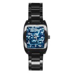  shiny blue sequins Stainless Steel Barrel Watch