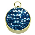  shiny blue sequins Gold Compass