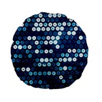  shiny blue sequins Standard 15  Premium Flano Round Cushion 