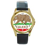 Calexit Round Gold Metal Watch