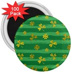 St Patricks Golden Shamrocks 3  Magnet (100 pack)