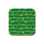 St Patricks Golden Shamrocks Rubber Square Coaster (4 pack)