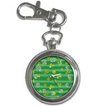 St Patricks Golden Shamrocks Key Chain Watch