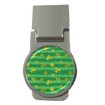 St Patricks Golden Shamrocks Money Clip (Round)