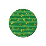 St Patricks Golden Shamrocks Rubber Round Coaster (4 pack)