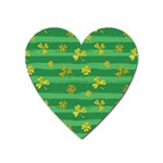 St Patricks Golden Shamrocks Magnet (Heart)