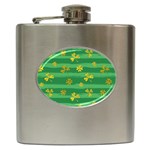 St Patricks Golden Shamrocks Hip Flask (6 oz)