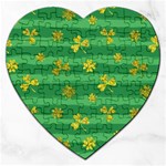 St Patricks Golden Shamrocks Jigsaw Puzzle (Heart)