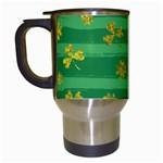 St Patricks Golden Shamrocks Travel Mug (White)