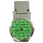 St Patricks Golden Shamrocks Money Clip Watch