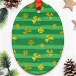 St Patricks Golden Shamrocks Oval Ornament (Two Sides)