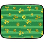 St Patricks Golden Shamrocks Double Sided Fleece Blanket (Mini)