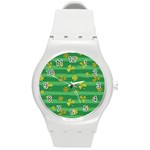 St Patricks Golden Shamrocks Round Plastic Sport Watch (M)