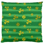 St Patricks Golden Shamrocks Large Cushion Case (One Side)