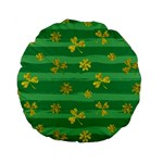 St Patricks Golden Shamrocks Standard 15  Premium Round Cushion 