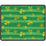 St Patricks Golden Shamrocks Double Sided Fleece Blanket (Medium)