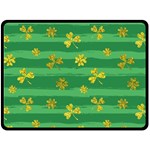 St Patricks Golden Shamrocks Double Sided Fleece Blanket (Large)