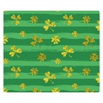 St Patricks Golden Shamrocks Double Sided Flano Blanket (Small)