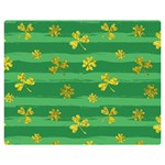 St Patricks Golden Shamrocks Double Sided Flano Blanket (Medium)