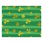 St Patricks Golden Shamrocks Double Sided Flano Blanket (Large)