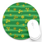 St Patricks Golden Shamrocks Round Mousepad