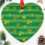 St Patricks Golden Shamrocks Ornament (Heart)