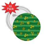 St Patricks Golden Shamrocks 2.25  Button (10 pack)