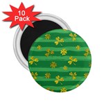 St Patricks Golden Shamrocks 2.25  Magnet (10 pack)