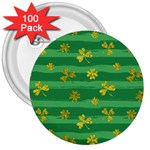 St Patricks Golden Shamrocks 3  Button (100 pack)