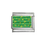 St Patricks Golden Shamrocks Italian Charm (9mm)