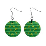 St Patricks Golden Shamrocks 1  Button Earrings