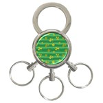 St Patricks Golden Shamrocks 3-Ring Key Chain