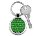 St Patricks Golden Shamrocks Key Chain (Round)