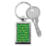 St Patricks Golden Shamrocks Key Chain (Rectangle)