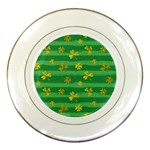 St Patricks Golden Shamrocks Porcelain Plate