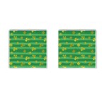 St Patricks Golden Shamrocks Cufflinks (Square)