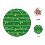 St Patricks Golden Shamrocks Playing Cards (Round)