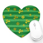 St Patricks Golden Shamrocks Heart Mousepad